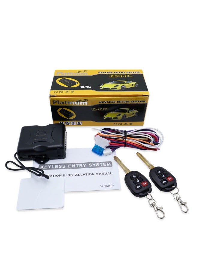 Platinum Pack of 2 Universal Remote Control DK204 Keyless Entry Systems | Car Door Lock/Unlock, and Trunk Release | with Physical Key - Image 1